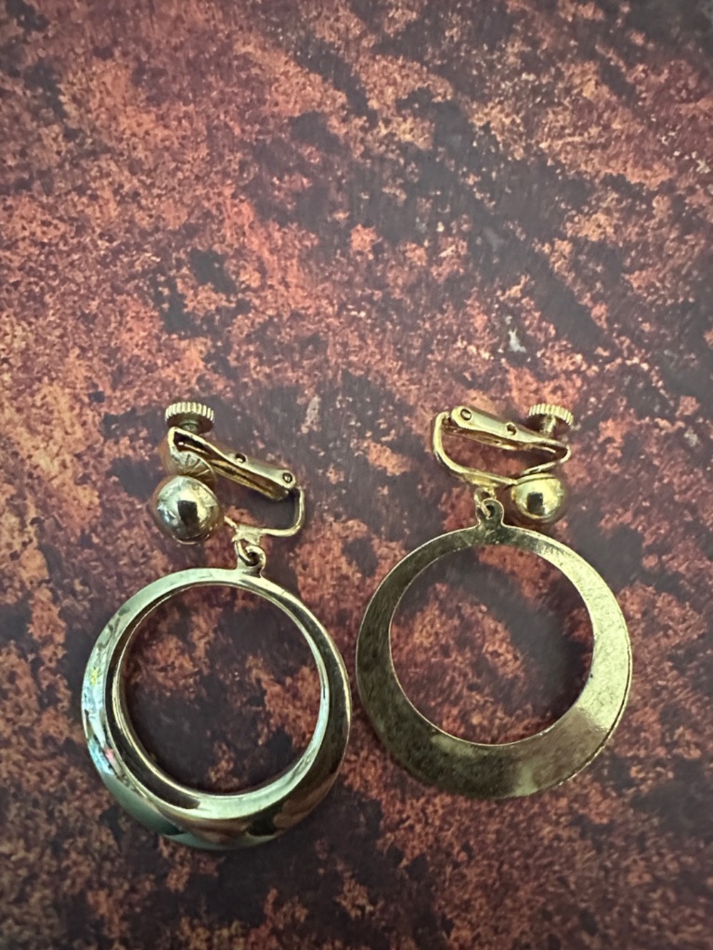 Gold Open Hoop Clip-On Earrings - Timeless Circle Design Vendome